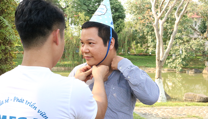 Mega's staff are celebrated their birthday.